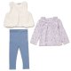 Girls Faux Fur Gilet, Top & Legging Set.