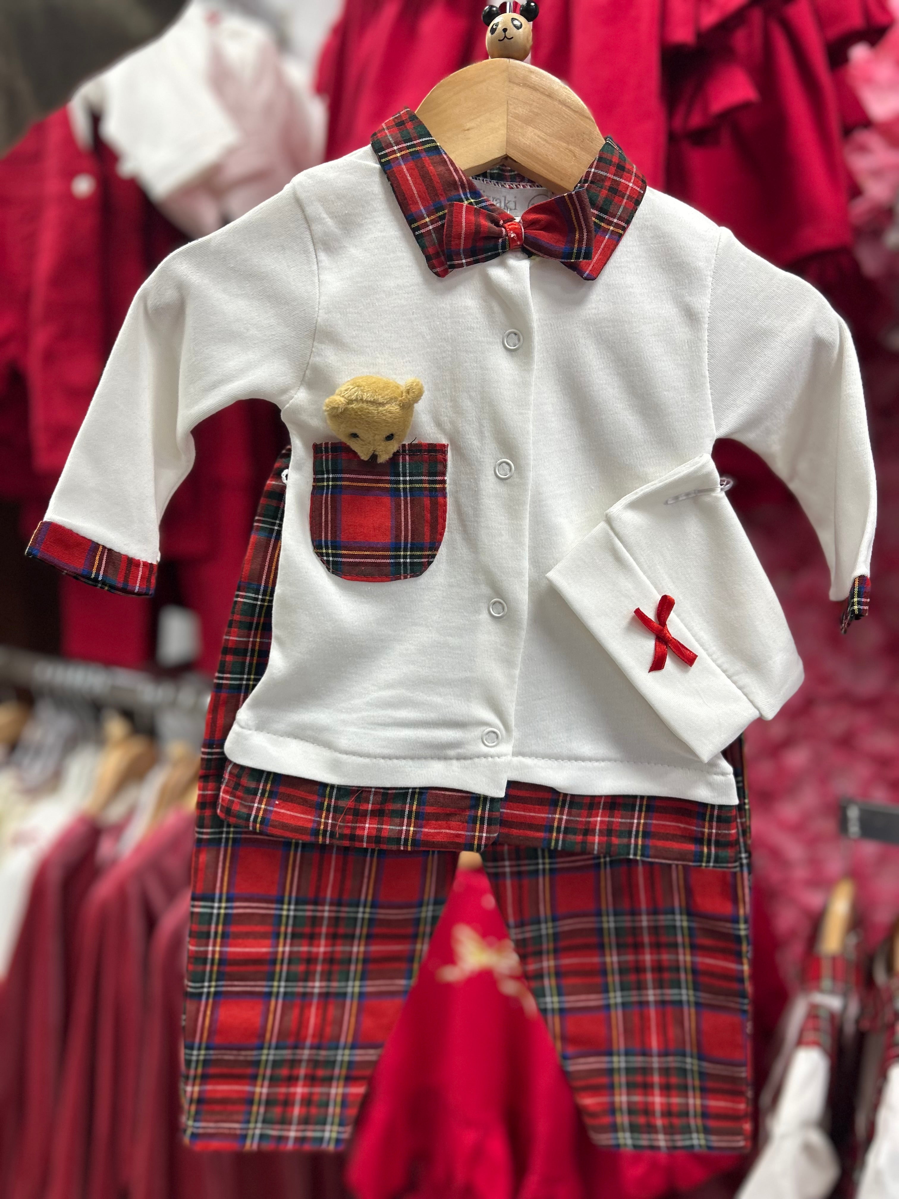 Baby Boy Tartan Teddy Outfit