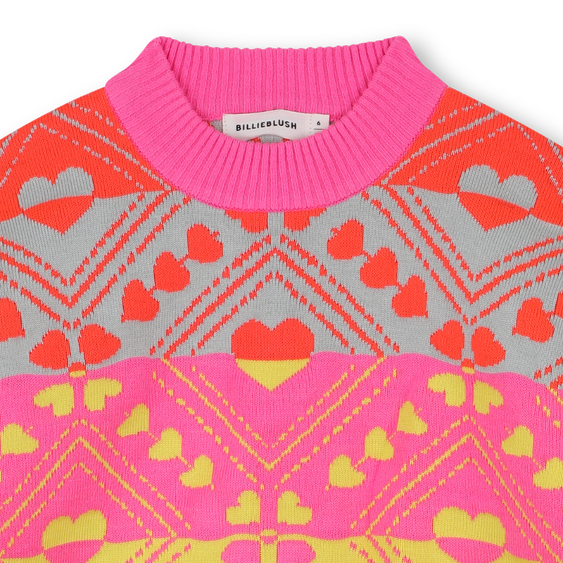 Billieblush Girls Heart Pattern Knit Sweater