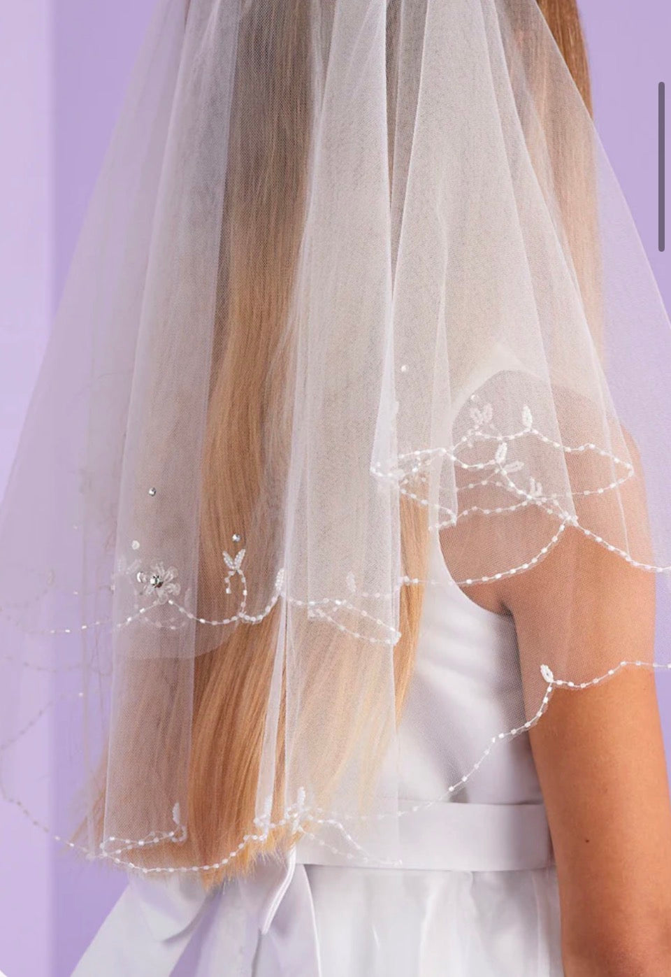 White Communion Veil- Hope