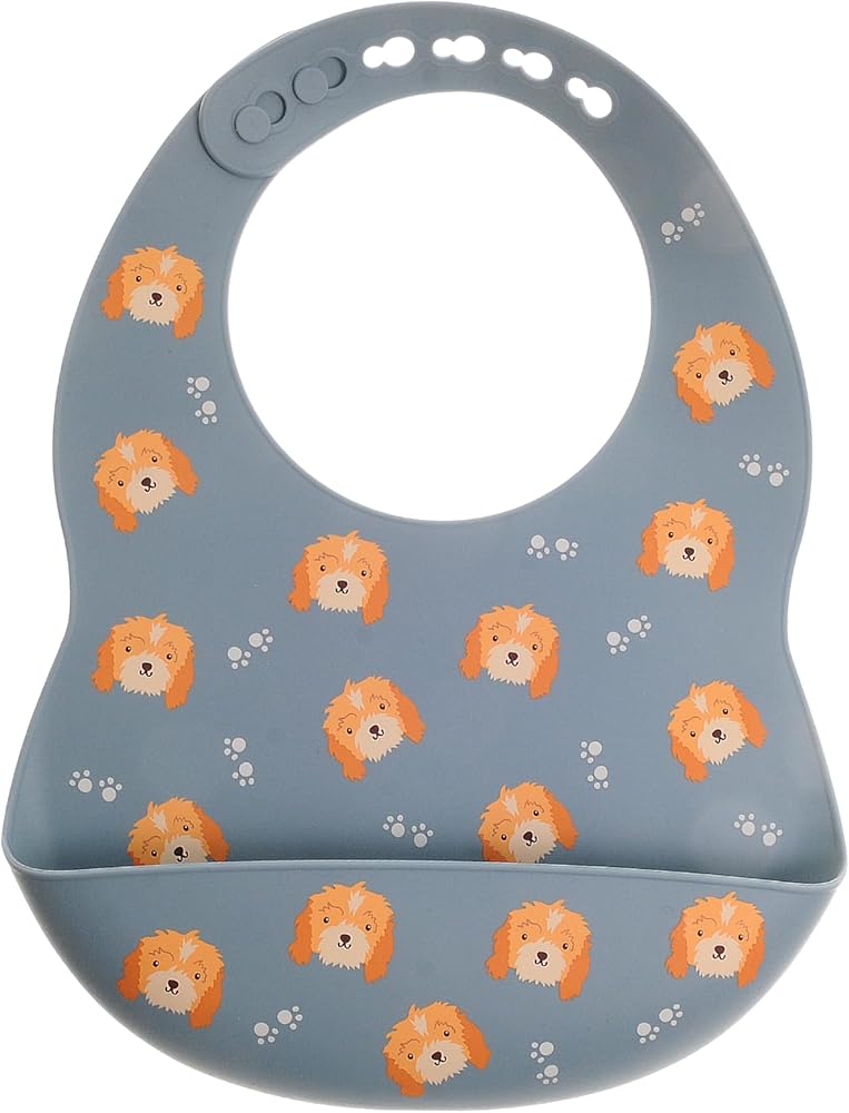 Ziggle Blue Cockapoo Silicon Bib