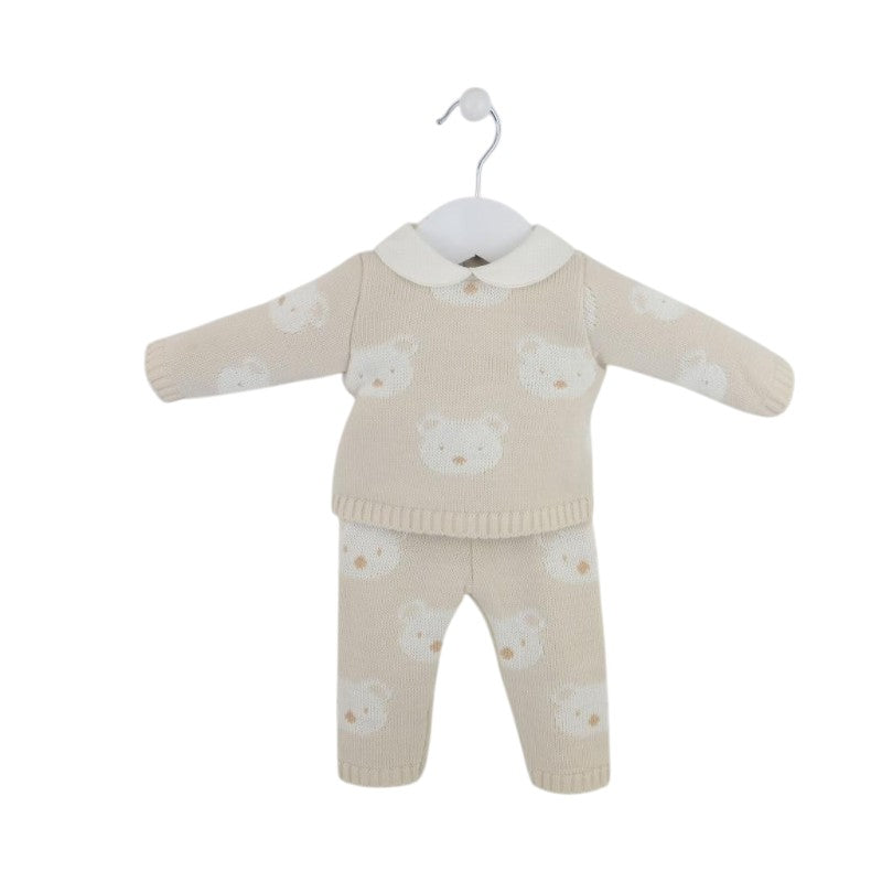 Baby Boy 2 Piece Beige Bear Outfit