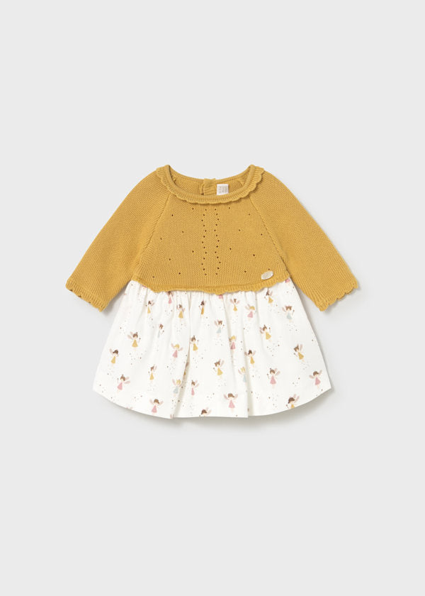 Mayoral Baby Girls Ochre Knit Fairy Dress