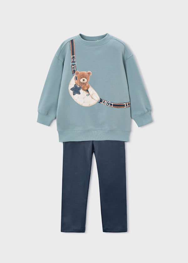 Mayoral Girls Duck Egg Sweater & Leggings Set