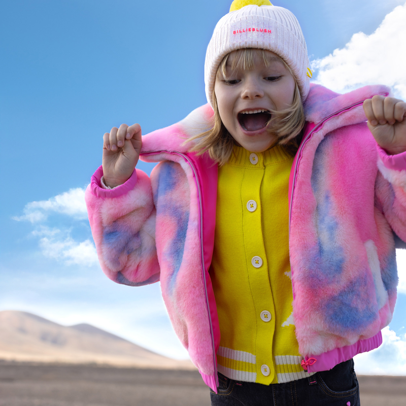 Billieblush Pink Plush Faux Fur Jacket
