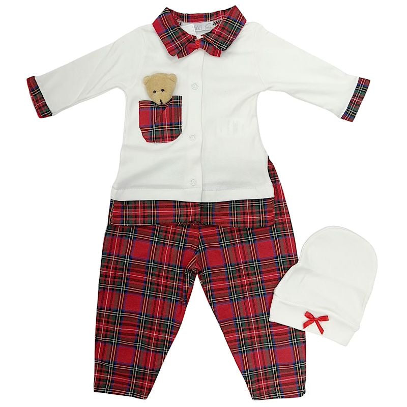 Baby Boy Tartan Teddy Outfit