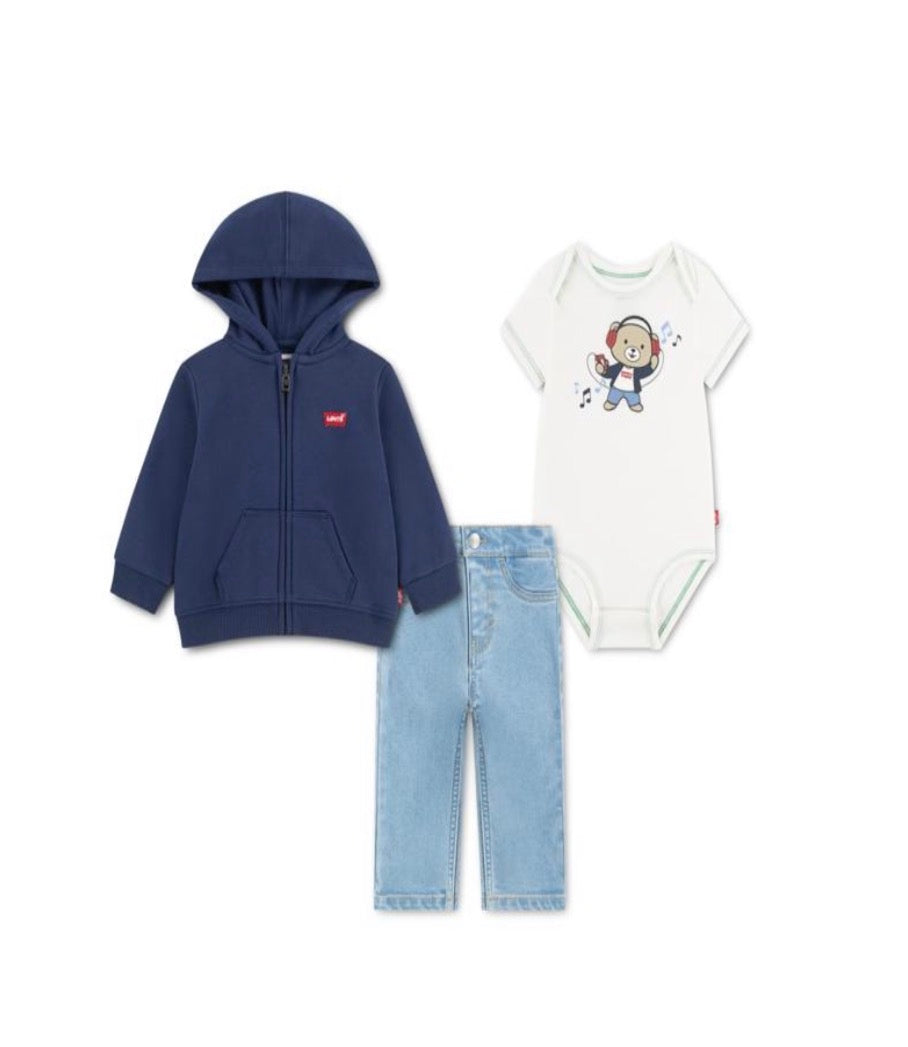 Levi’s Younger Boys 3 Piece Outfit-Navy