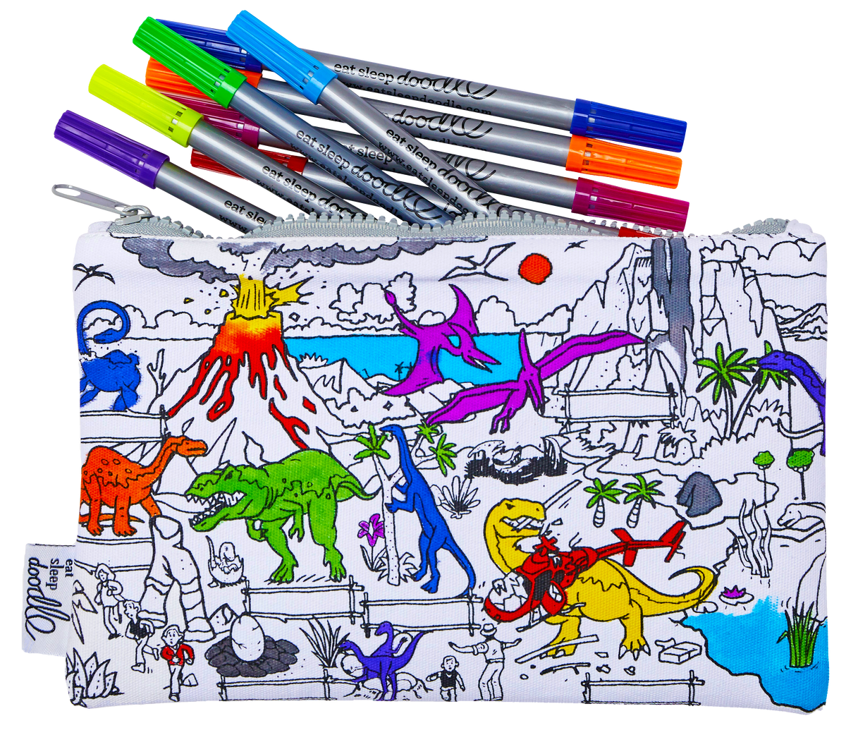 Dinosaur Colour In Pencil Case
