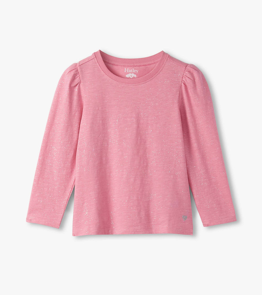 Hatley Girls Pink Sparkle Long Sleeve Tee