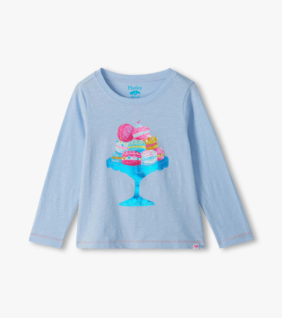 Hatley Girls Yummy Macarons Graphic Long Sleeve Tee