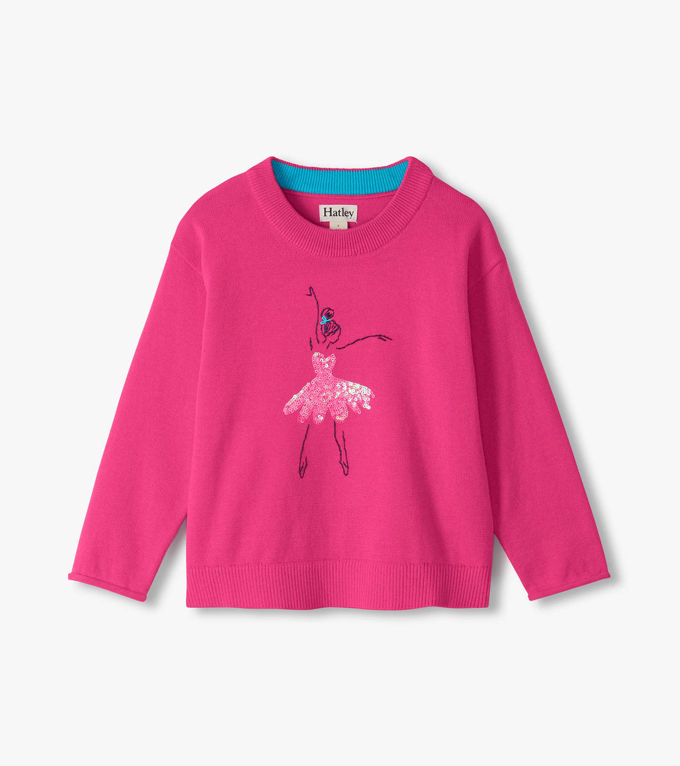 Hatley Sequin Ballerina Crew Neck Sweater.