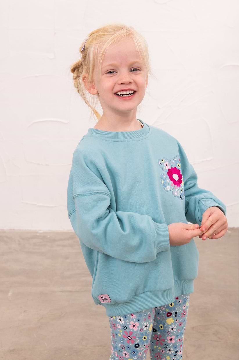 Lighthouse Teal Floral Sweater