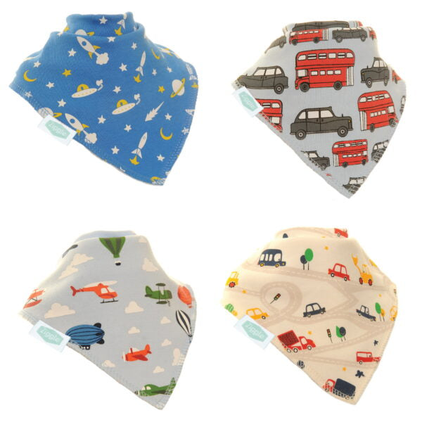 Ziggle Bibs “Zoom” 4 Pack