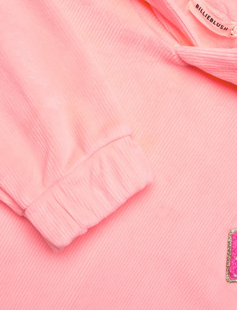 Billieblush Girls Coral Velour  Hoodie ZU21604