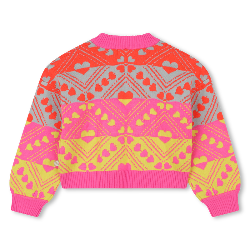 Billieblush Girls Heart Pattern Knit Sweater