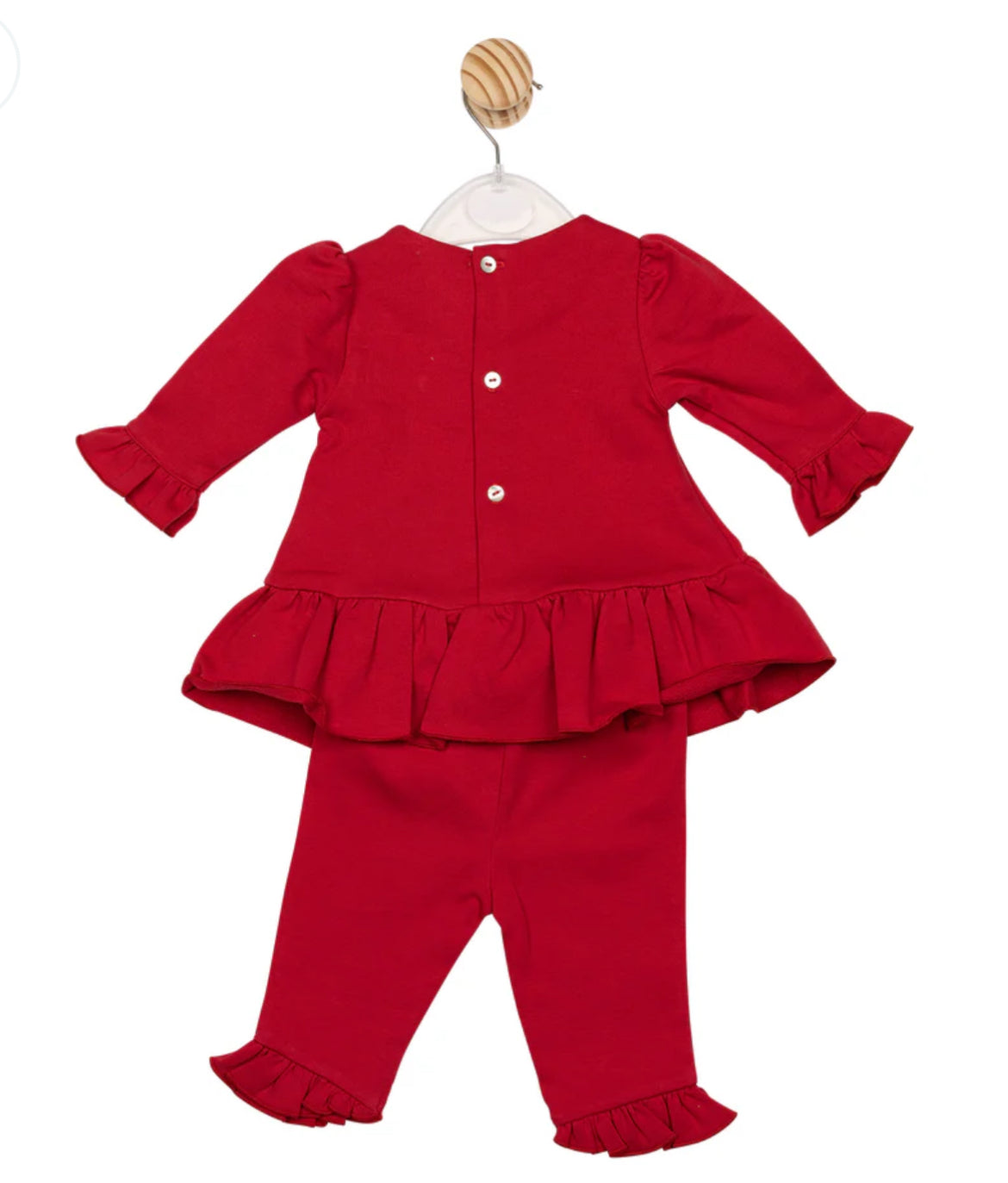 Baby Girls Red Outfit with Gold Bow