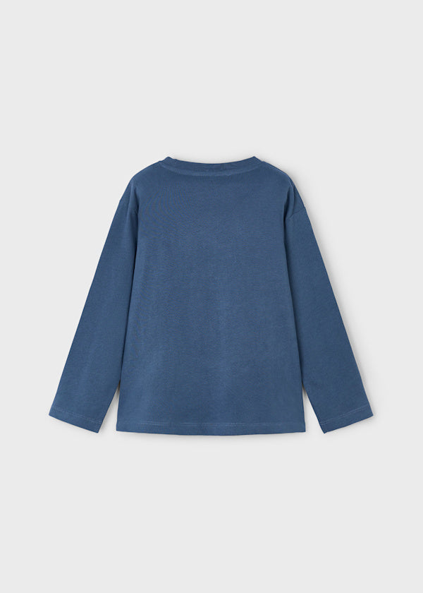 Mayoral Boys Long Sleeve Steele Blue Top