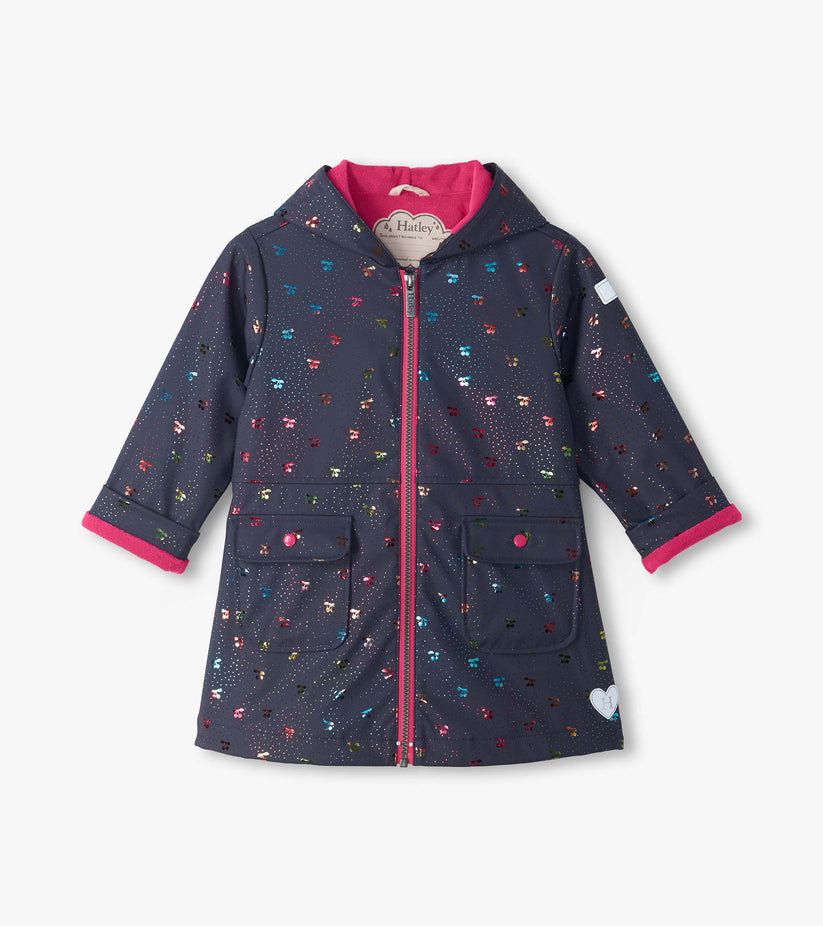 Hatley Girls Foil Cherry Raincoat