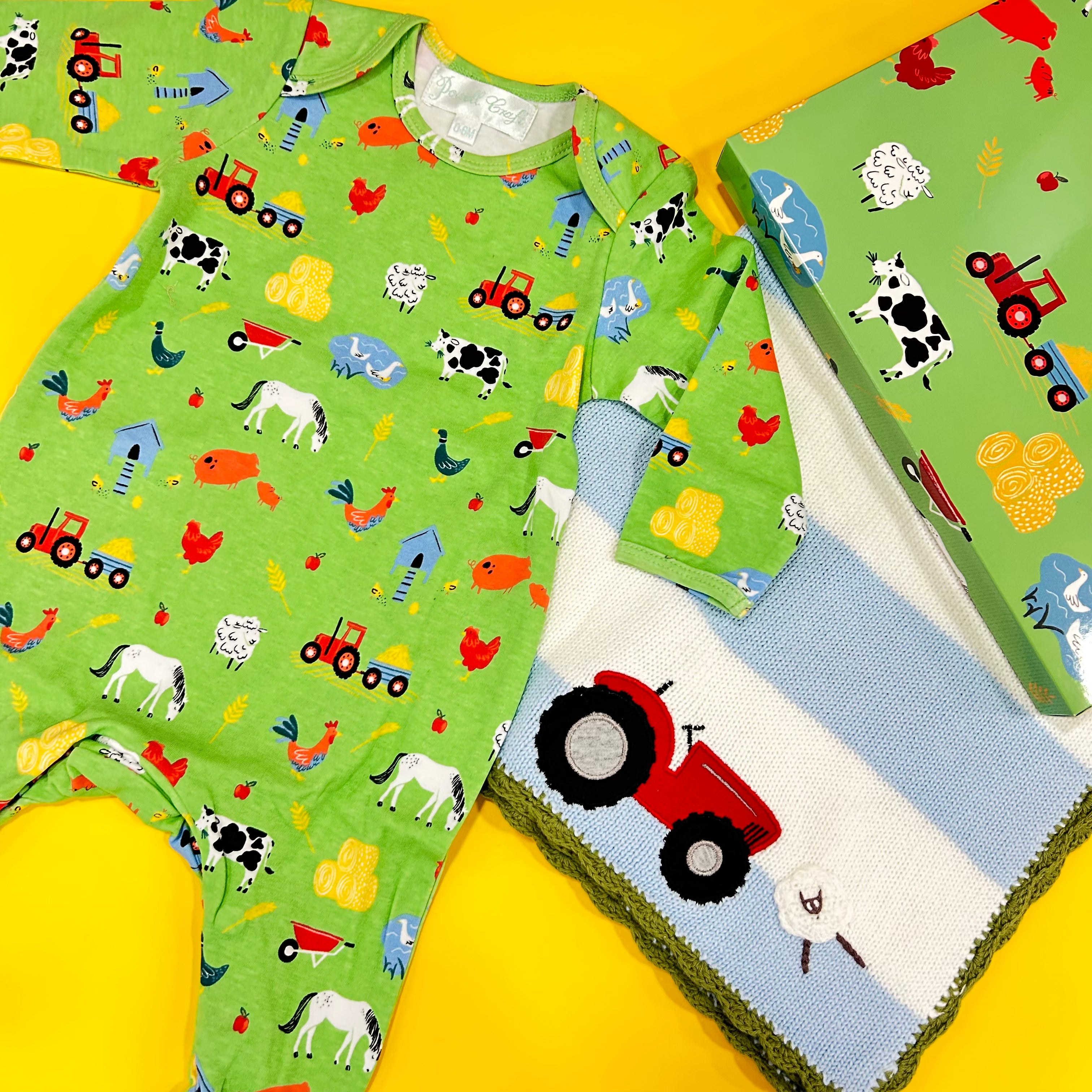 Farmyard Print Babygrow