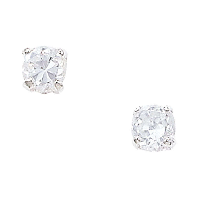 Cubic Zirconia Sterling Silver Stud Earrings.
