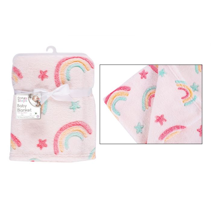 Baby Girl Pink Rainbow Blanket