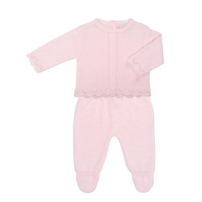 Baby Girls Pink Fine Knit 2 Piece Set