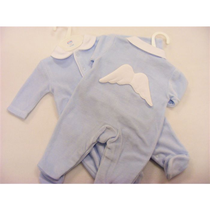 Baby Boys Little Cherub Blue Babygrow