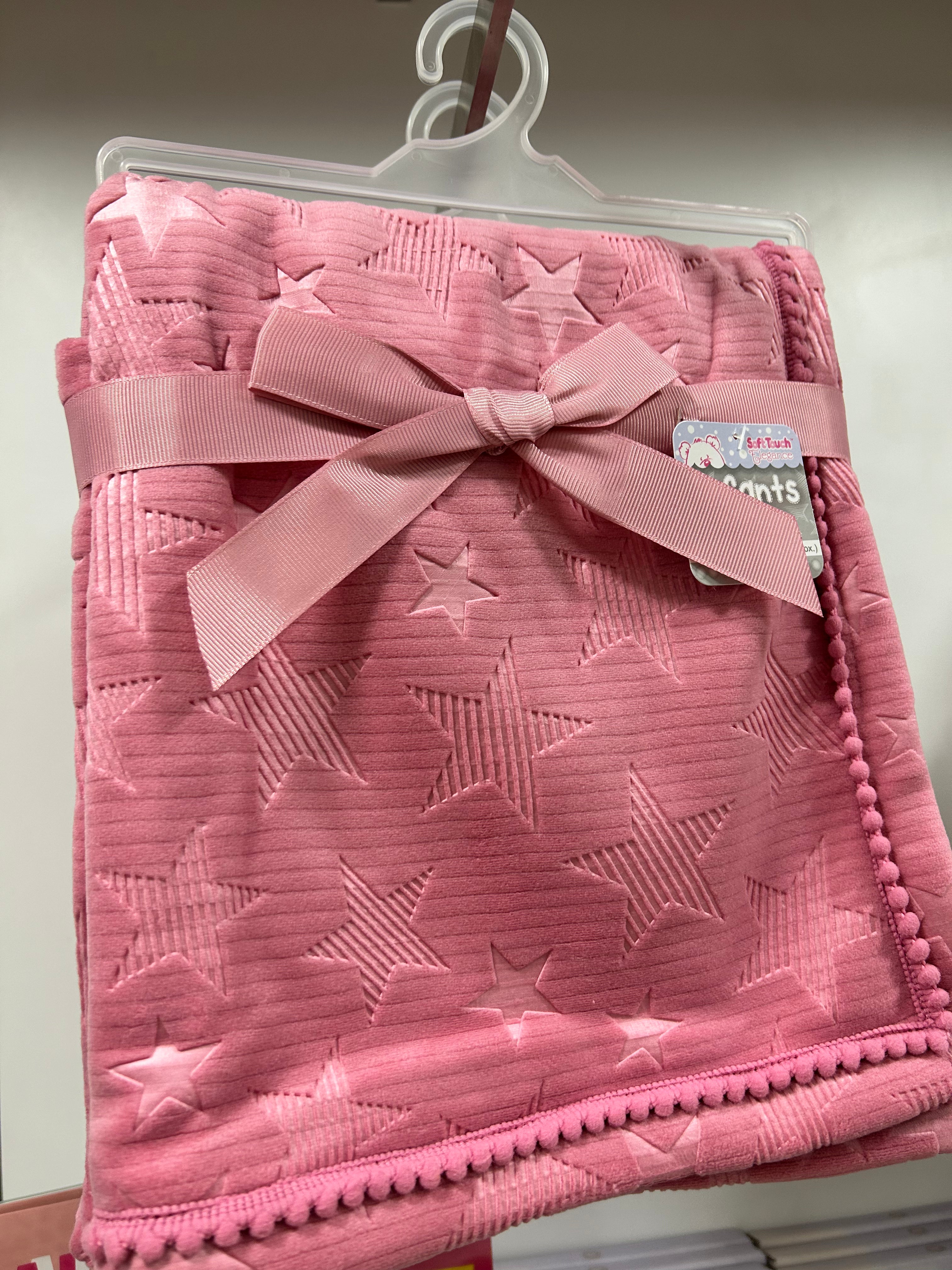 Baby Girls Star Embossed Velour Blanket