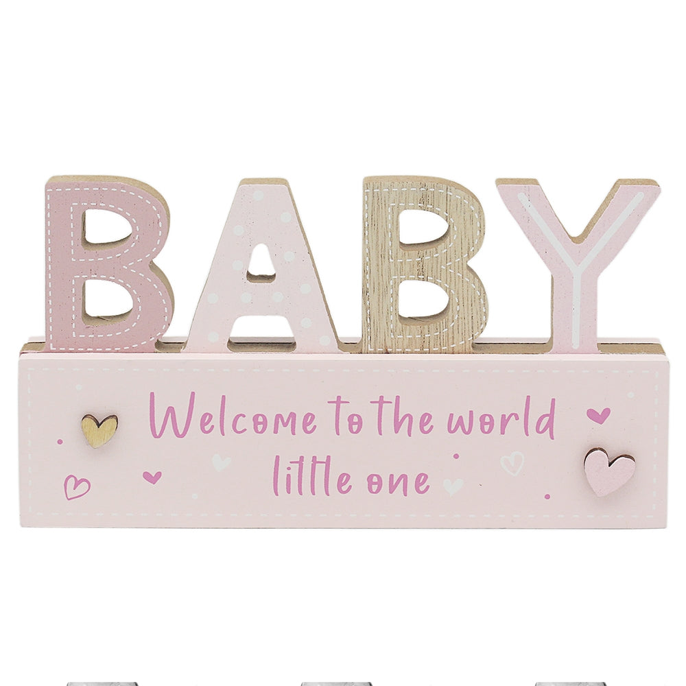 Baby Standing Plaque - Pink