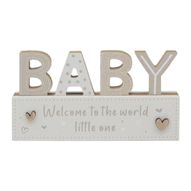 Baby Standing Plaque - Cream