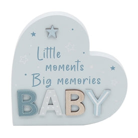 Baby Standing Heart Plaque - Blue