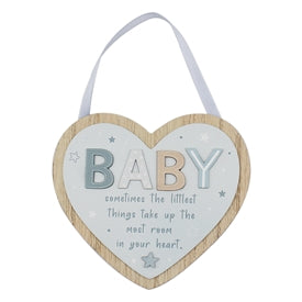 Baby Hanging Heart Plague - Blue