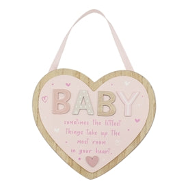 Baby Hanging Heart Plague - Pink