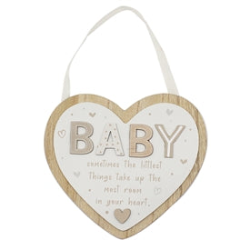 Baby Hanging Heart Plague - Cream