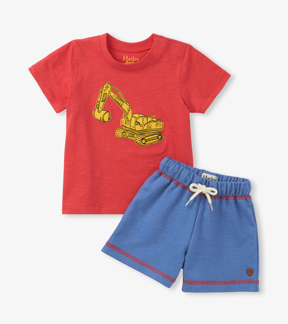 Hatley Baby Boy Digger Tee & Short Set