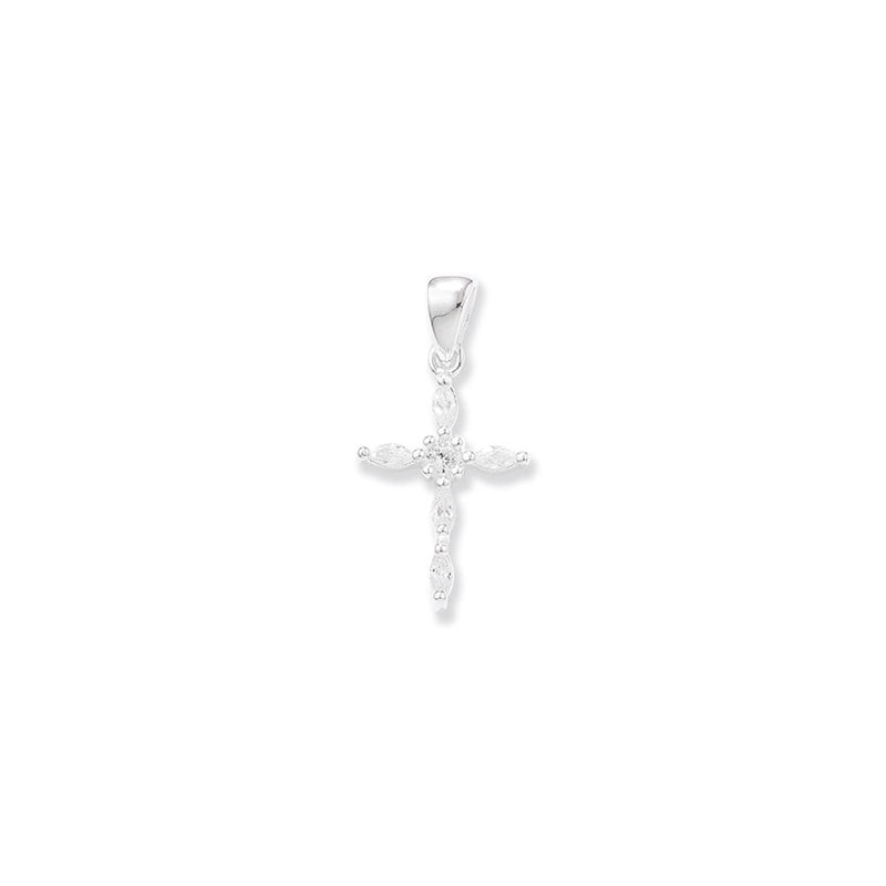 Sterling Silver Necklace with CZ Cross