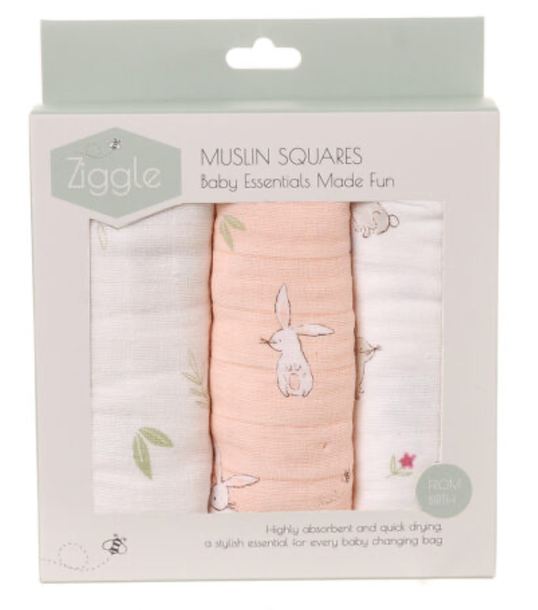 Ziggle Bunnies Muslin Squares