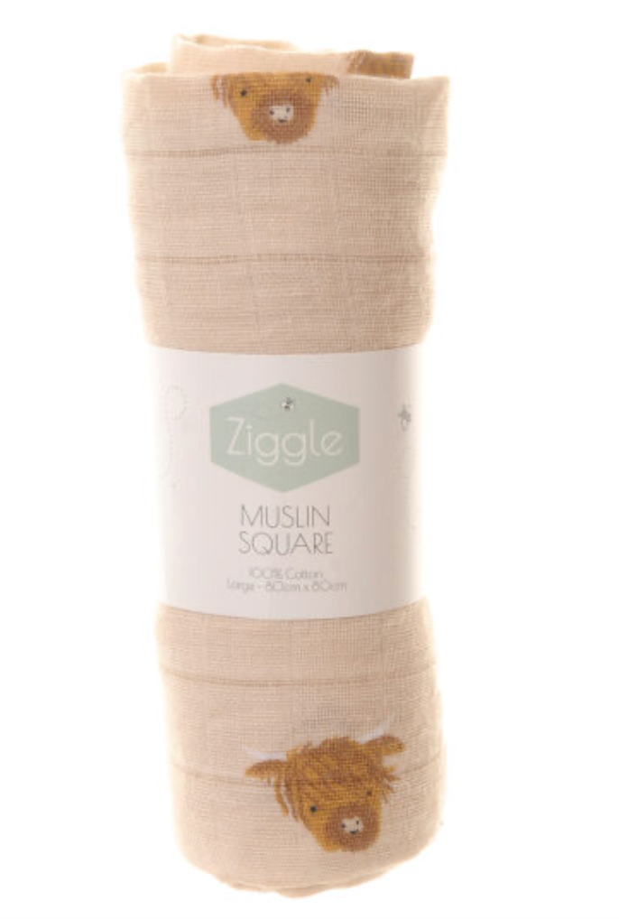 Ziggle Highland Cow Muslin