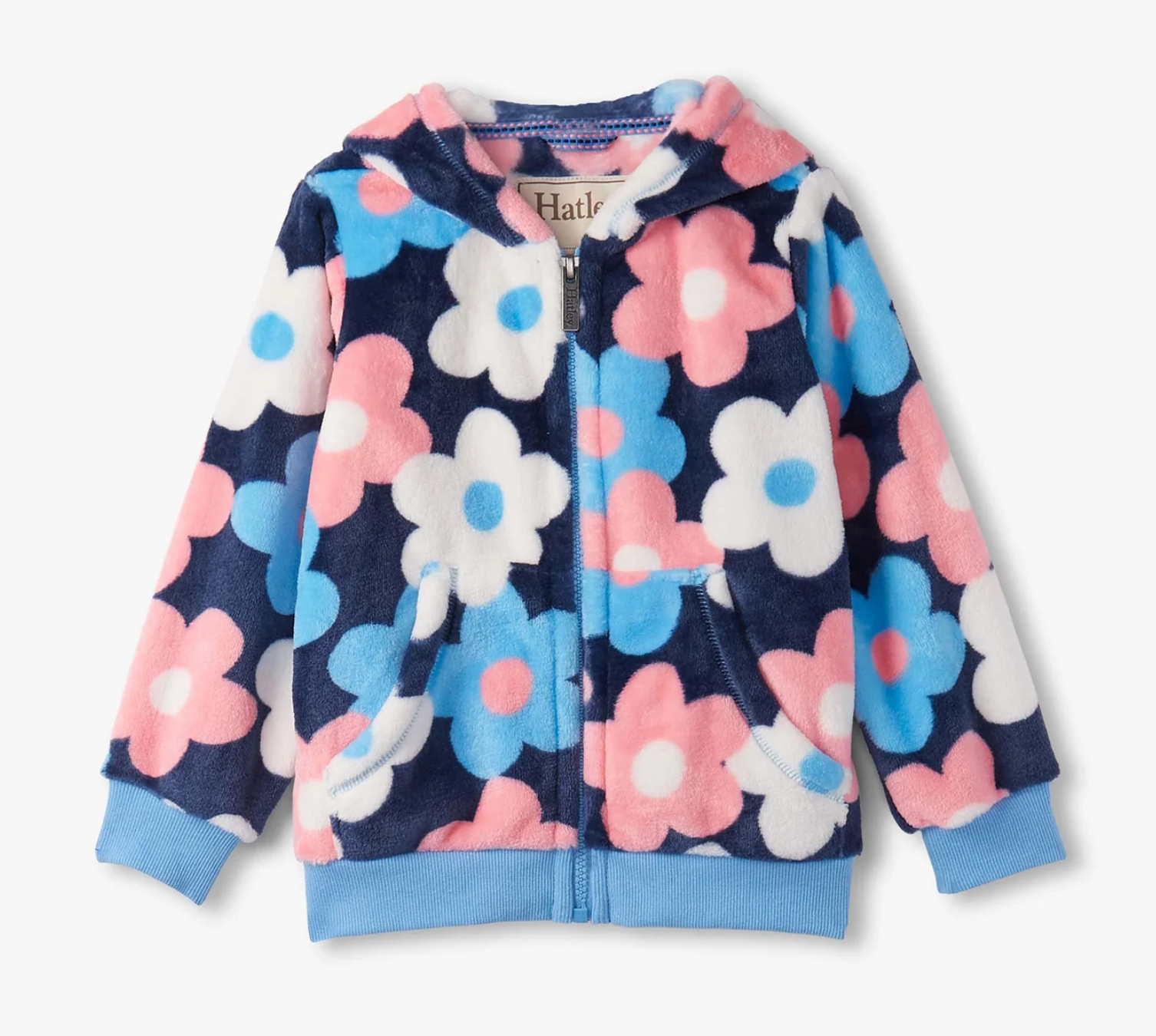 Hatley Girls Big Flowers Fleece Zip-up Hoodie