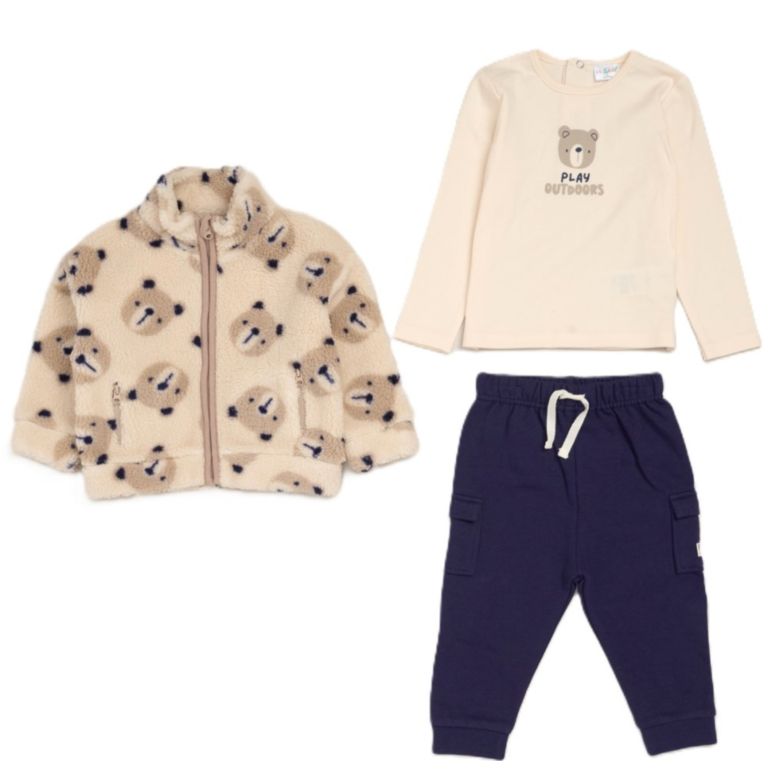 Baby Boy 3 Piece Teddy Bear  Outfit