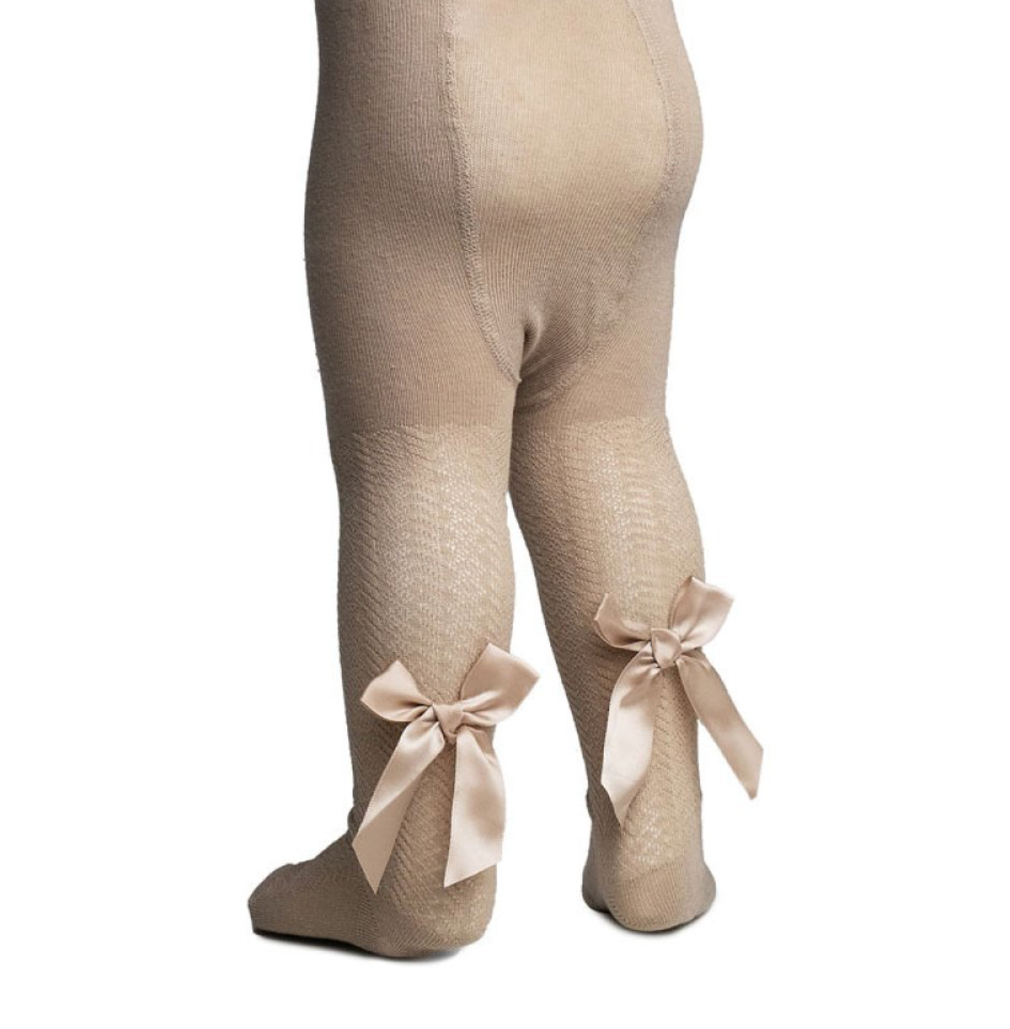 Girls Biscuit Bow Tights