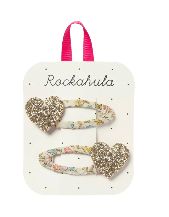 Rockahula Petal Glitter Heart Clips