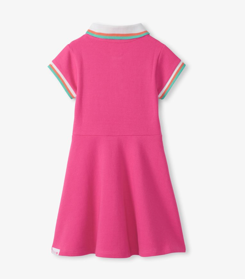 Hatley Girls Raspberry Rose Pique Polo Dress