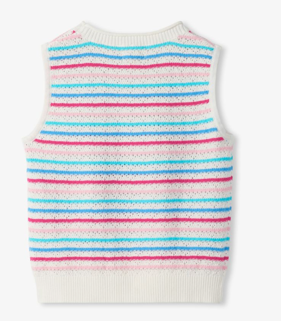 Hatley Girls Rainbow Berry Stripe Crochet Tank