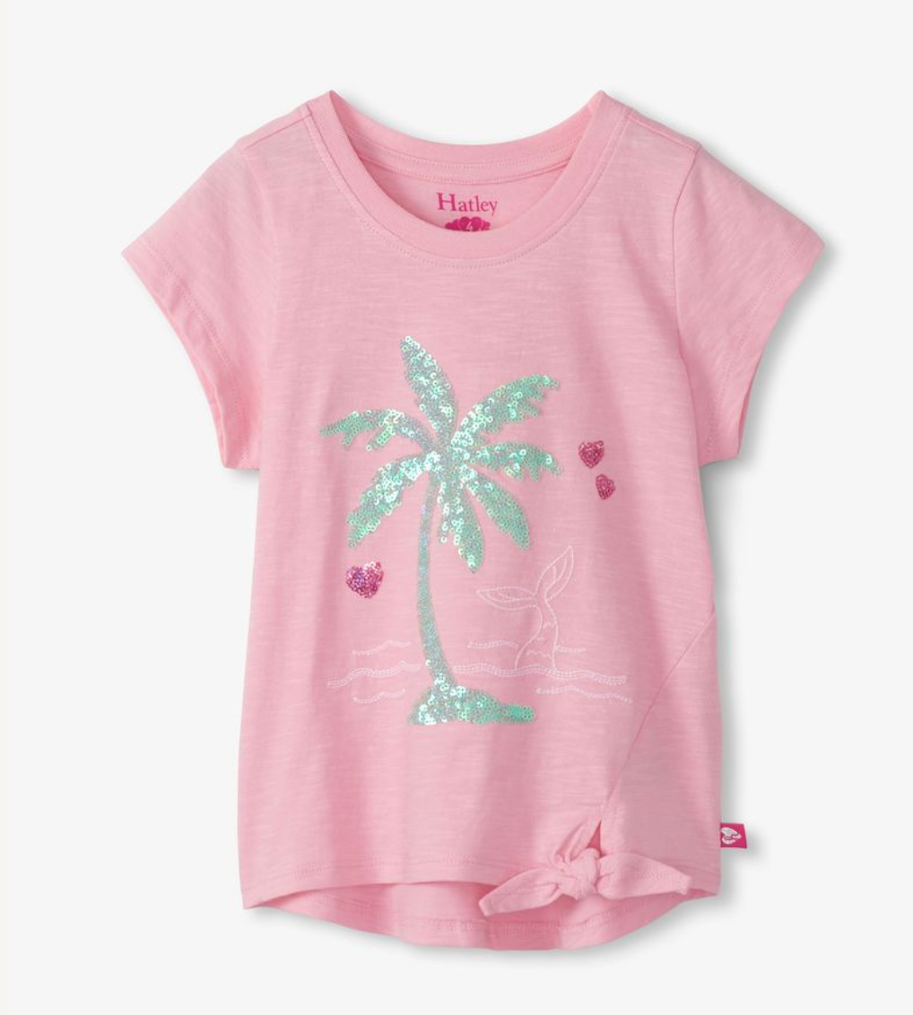 Hatley Girls Summer Palm Tie Front Tee