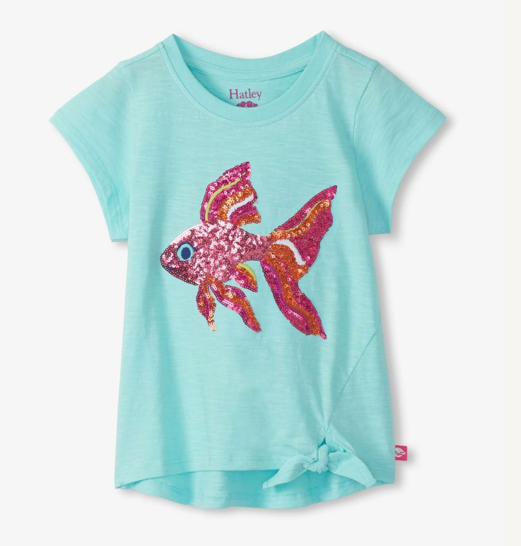 Hatley Girls Tropical Fish Tie Front T-Shirt