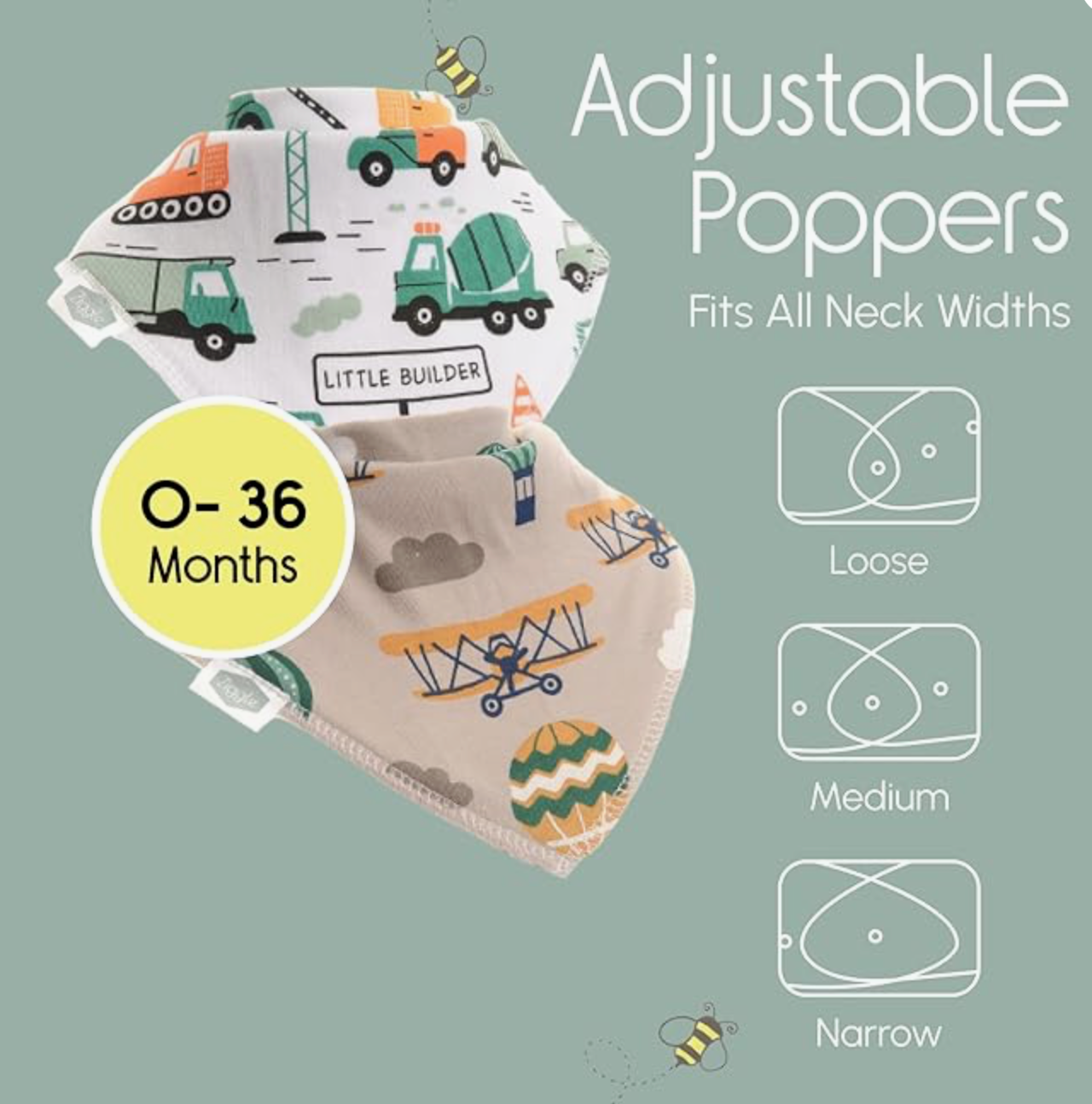 Ziggle Baby Zoom 4 Pack Bibs