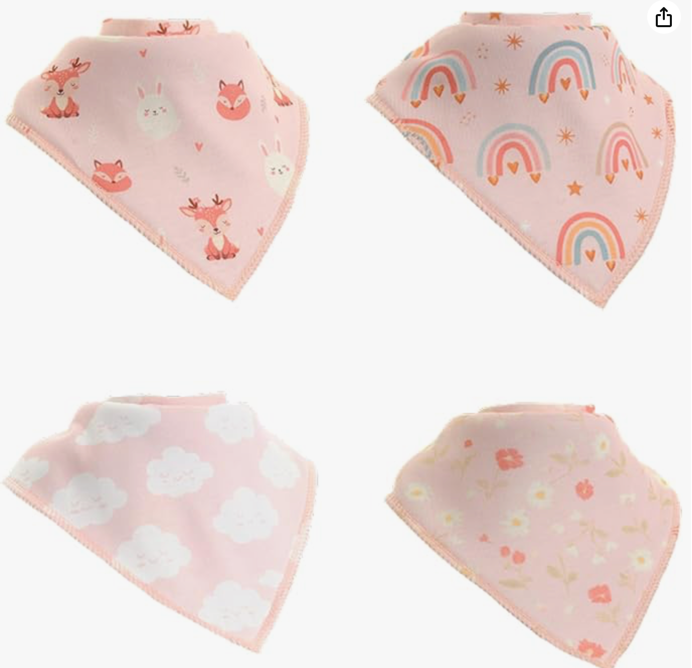 Ziggle Baby Pink Rainbow  Dribble Bibs