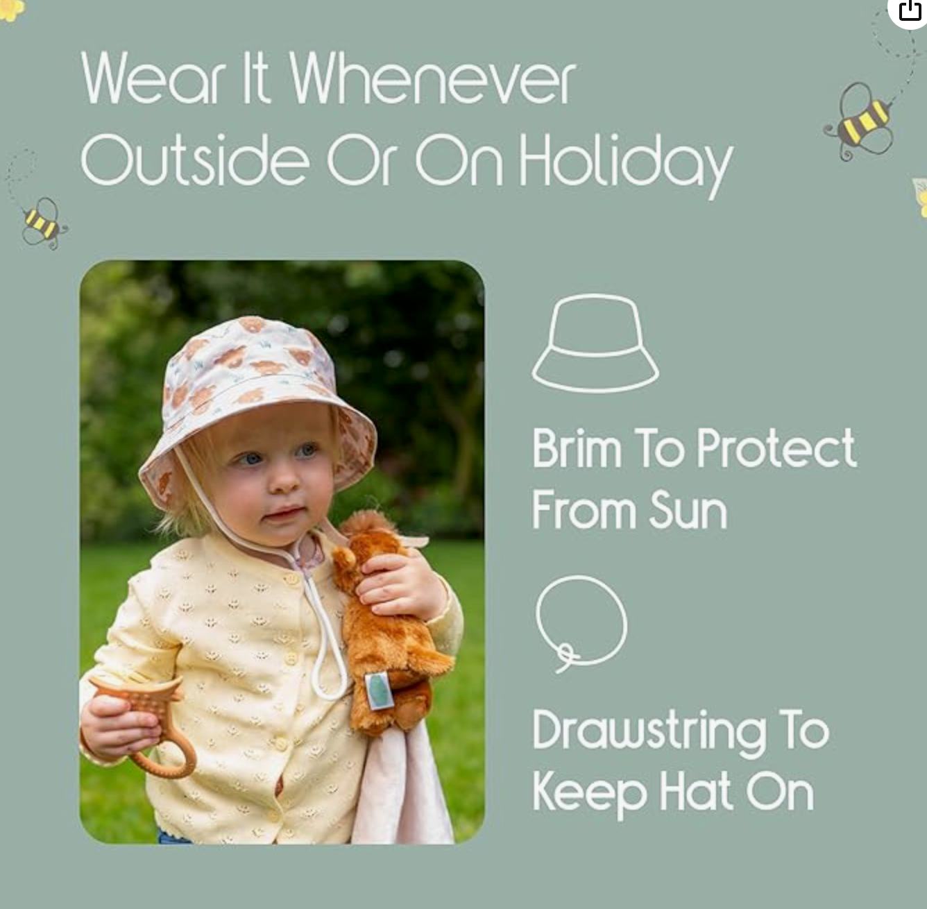 Ziggle Baby Highland Cow Sunhat