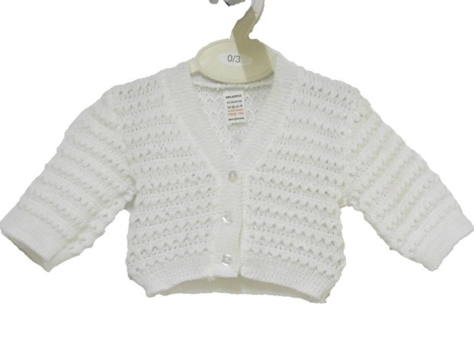 Baby White Knitted Cardigan